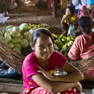 Cambodian girl in the market town of Skhoun