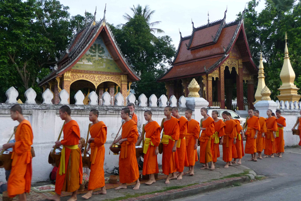 Luang Prabang morning alms giving ceremony