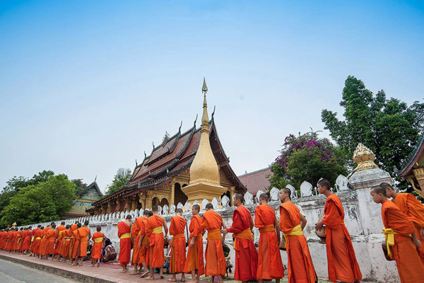 Morning Alms Giving Ceremony in Luang Prabang