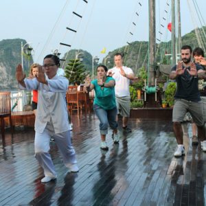 Morning Tai Chi on Halong Bay Cruise