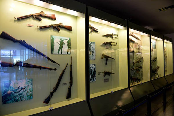 A lot of guns are on display inside War Remnants