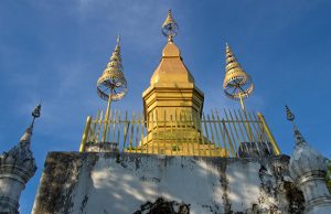 Golden Wat That Chomsi temple Stupa on Mount Phousi