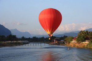 Hot air balloon ride over Vang Vieng
