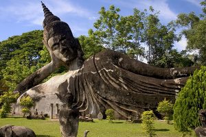 Lying Buddha statue in Buddha Park