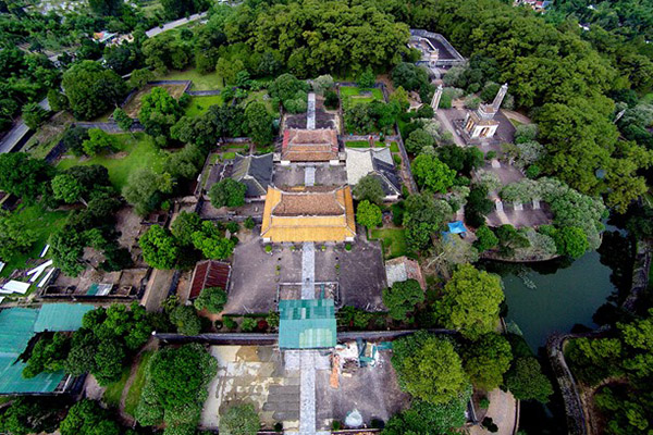 Overview of Imperial Tomb of Tu Duc from high position