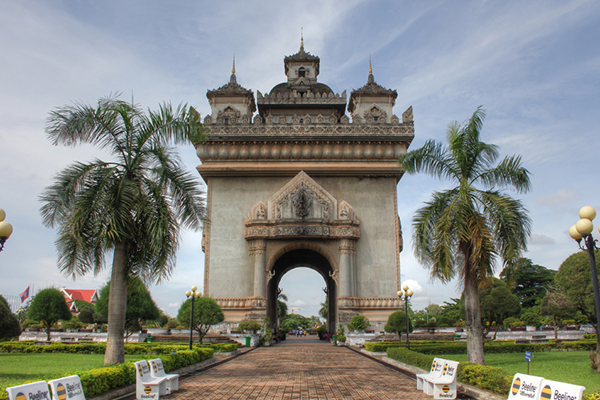 Patuxai is a war monument in the capital Vientiane of Laos