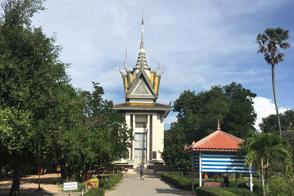 The memorial stupa of the Choeung Ek Killing Fields