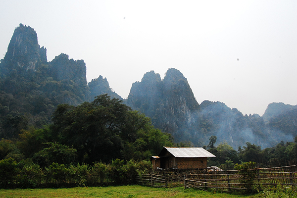 The nature beauty of Vang Vieng in early morning