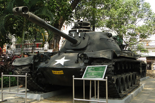 The tank is on display in outdoor exhibition area of War Remnants Museum