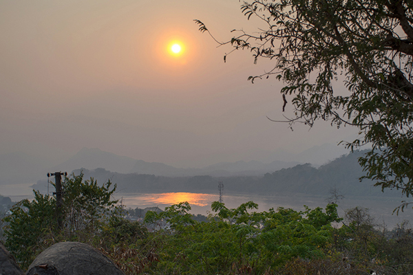 View of Nam Khan River from the top of Phousi Mount