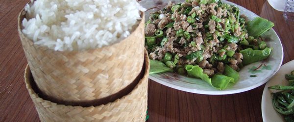 Laos Sticky rice and Laap