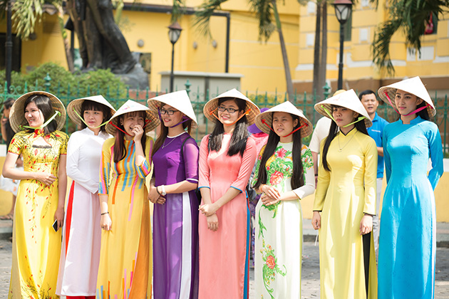 Ao dai is a national costume of Vietnamese people
