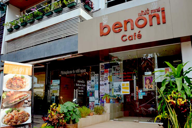Benoni Cafe considered as the representative symbol of European cafés in Vientiane