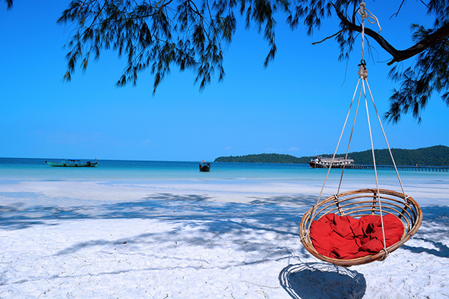 Koh Rong is the island of partying owning white sands and crystal clear water