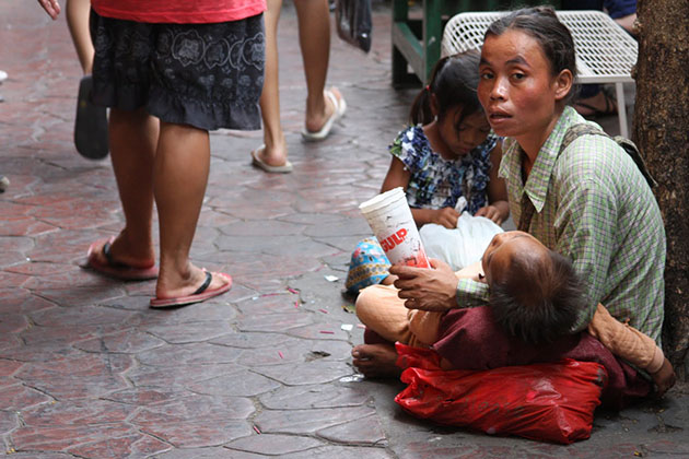 She was begging on the streets