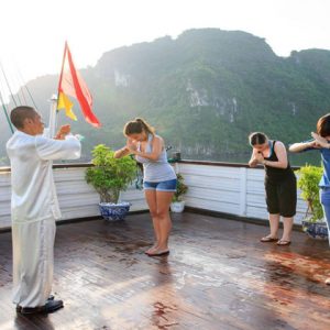 Morning Tai Chi in Halong Bay