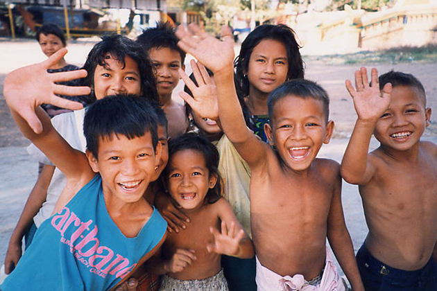 Friendly Cambodian children