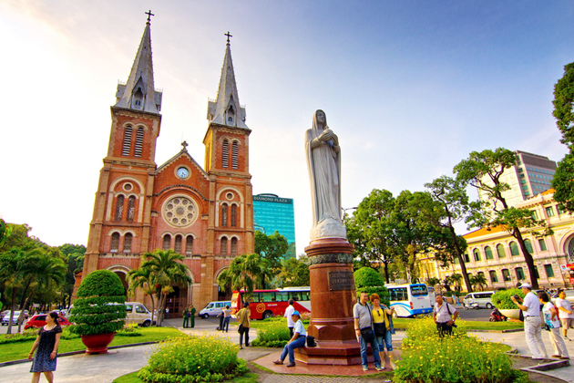 Saigon Notre Dame Cathedral - Indochina Family Tour 24 Days