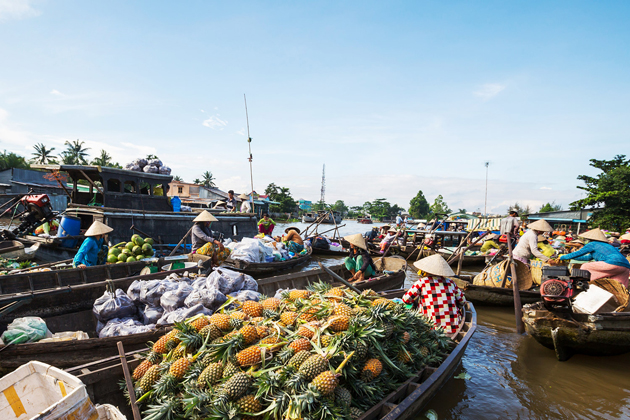 Cai Be Floating Market Mekong Delta Vietnam