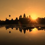 sunset in angkor wat cambodia