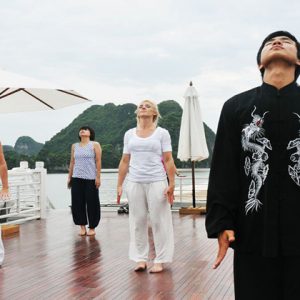Tai Chi Lesson at Halong Bay - Multi-Country Asia tour