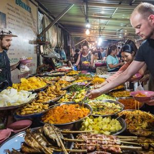 Enjoy food in Luang Prabang from Cambodia Laos Tour