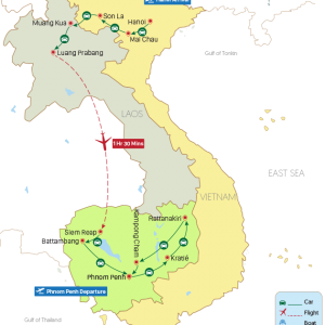 Untouched Indochina 20 Days Map