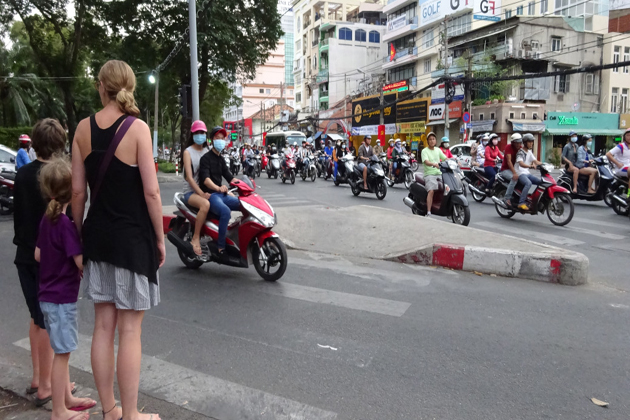 tips for crossing the road in Vietnam