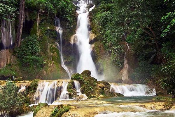 kuang si waterfall is ideal destination in southeast asia vacation