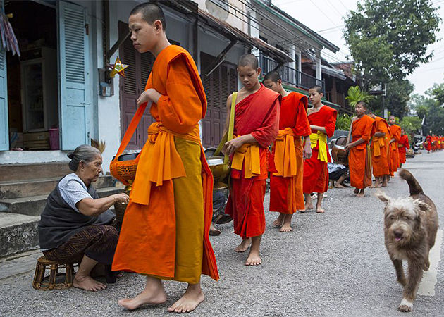 Daily Alms Giving Ceremony - 11 Days in Vietnam and Laos