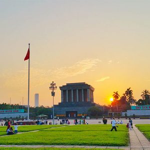 Ho Chi Minh Mausoleum Sunset - Vietnam Laos Tours