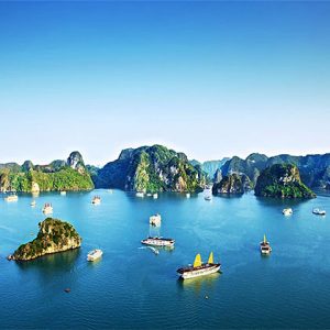 Panorama of Halong Bay -Indochina tour packages