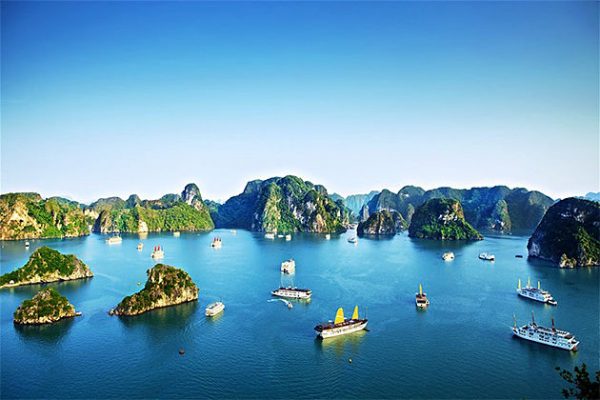 Panorama of Halong Bay -Indochina tour packages