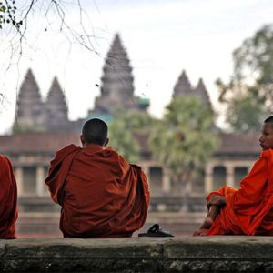 Monks in Angkor Wat