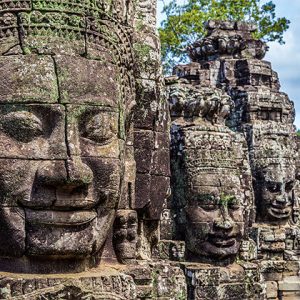 Stone Buddha Faces in Bayon Temple