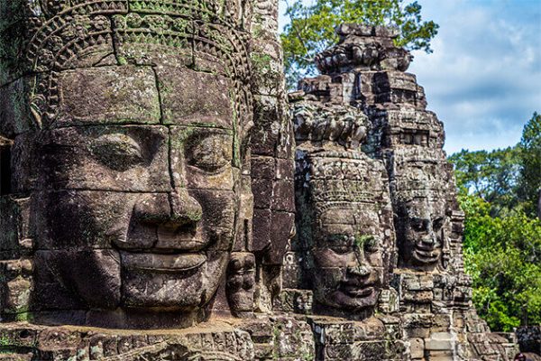 Stone Buddha Faces in Bayon Temple