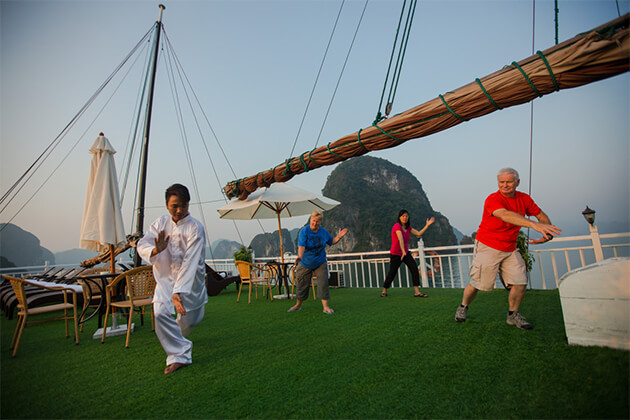 Tai Chi Exercises Halong -Indochina tour packages