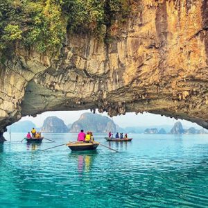 Boating around Bai Tu Long Bay in Indochina tours