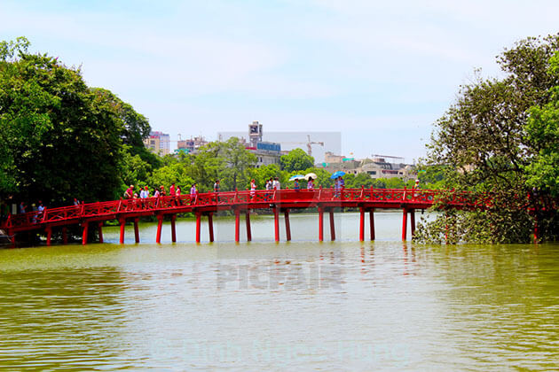 The Huc Bridge at Hoan Kiem Lake