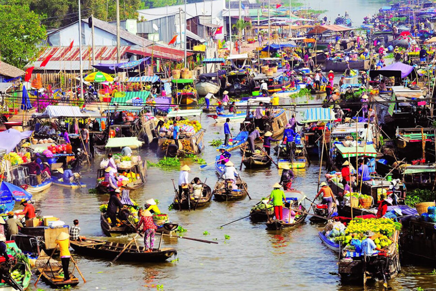 Cai-Be-floating-market-Indochina tour packages