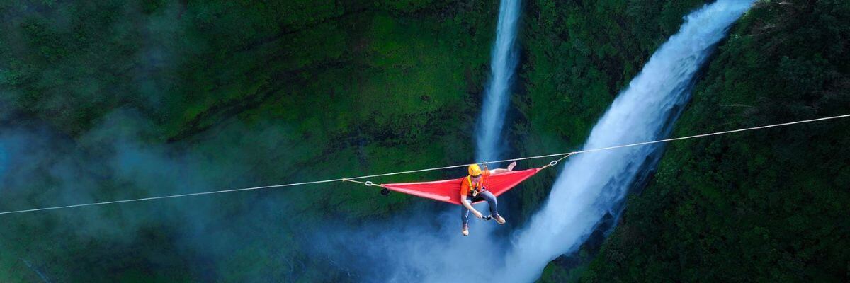 Experience zipline activity at bolaven plateau in your Indochina tours