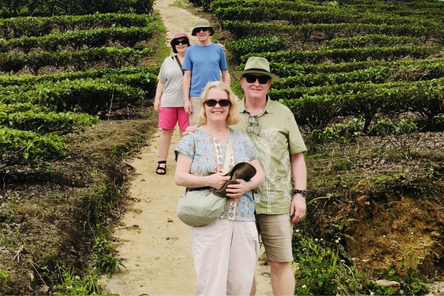 Family enjoying sapa trekking on Indochina tours